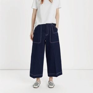 Acne Studios 25 High Waist Wide leg Crop Distressed Jeans Culottes Texel n Den